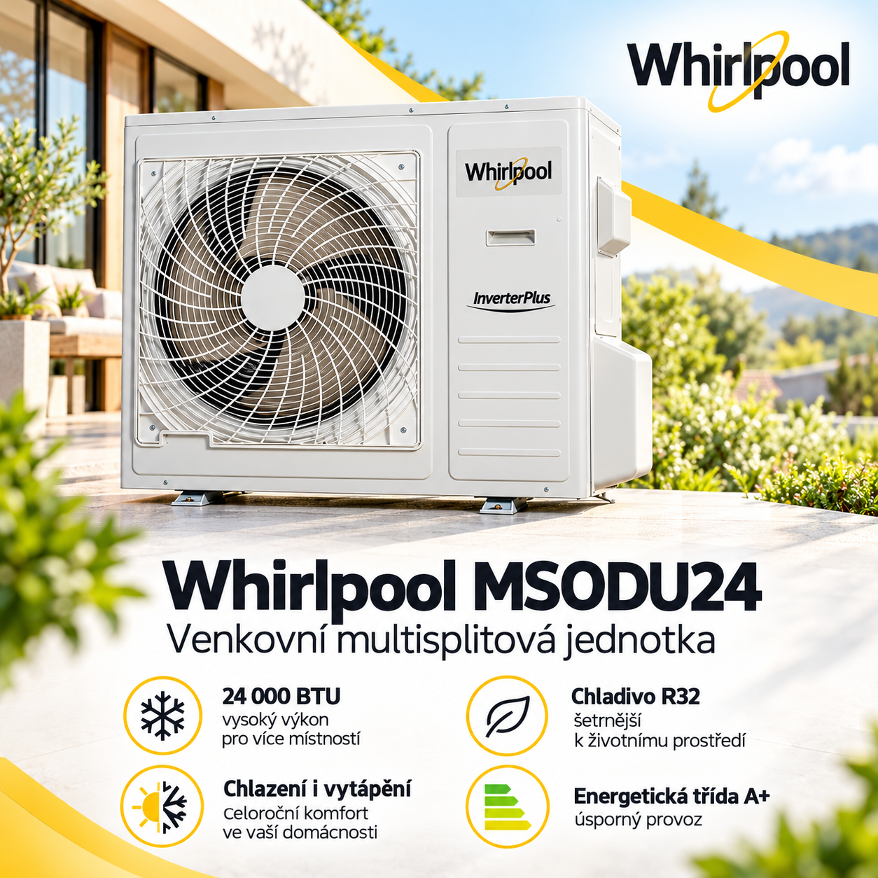 Whirlpool klimatizace multisplit venkovní jednotka 3+1 MSODU24 7,0 kW A++/A+ R32