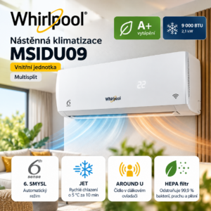 Whirlpool klimatizace multisplit vnitřní jednotka MSIDU09 2,1 kW R32 Wi-Fi